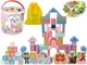 Набор из деревянных блоков и пазлов Lean Toys Королевский замок, 67 эл.