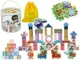 Set de blocuri din lemn si puzzle Lean Toys Castelul Dragonului, 66 el.