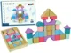 Set din blocuri de lemn Lean Toys Castel colorat, 28 el.