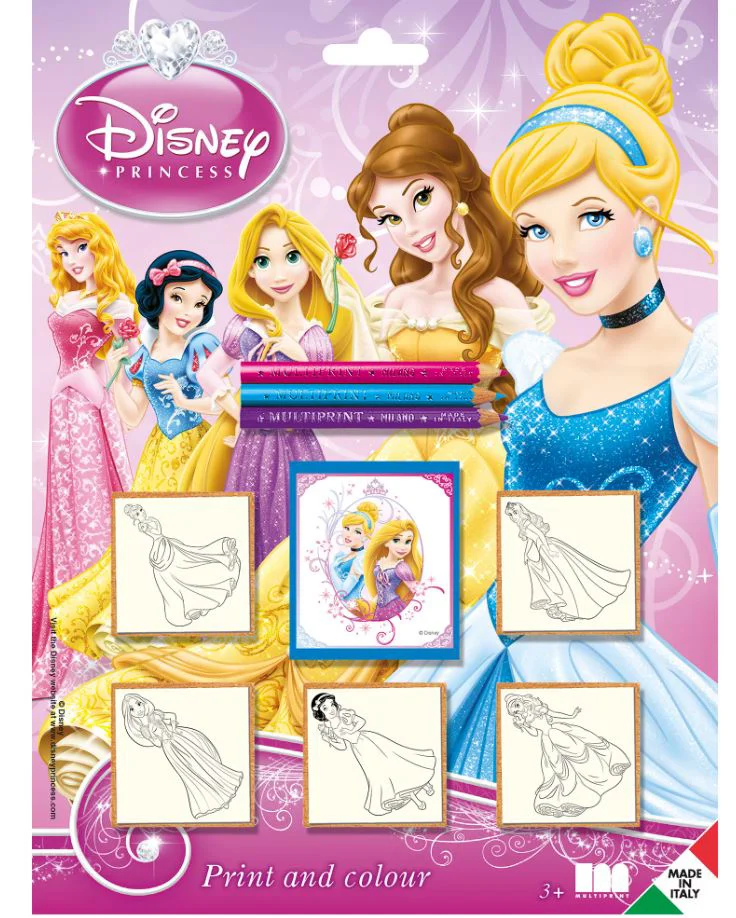 Set de creatie Multiprint cu 5 stampile, Printesele