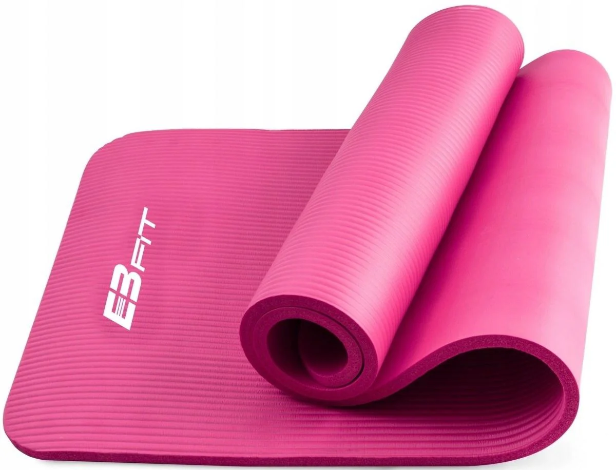 Covoras de fitness cu husa EB Fit Mat NBR, Roz