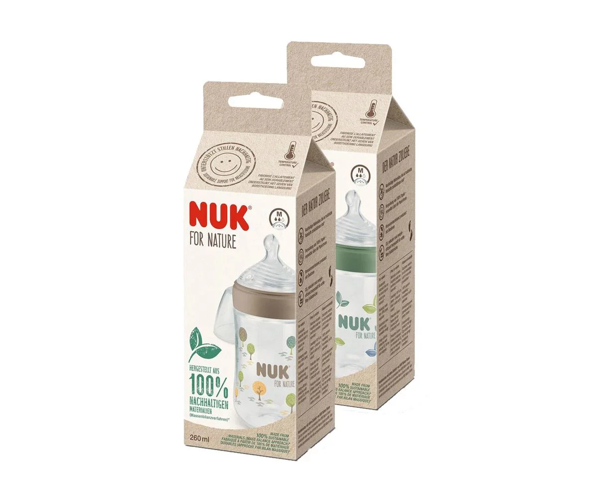 image for Бутылочка из пластика NUK Nature Sense с cиликоновой соской M (0-6 мec.), 260 мл. foto