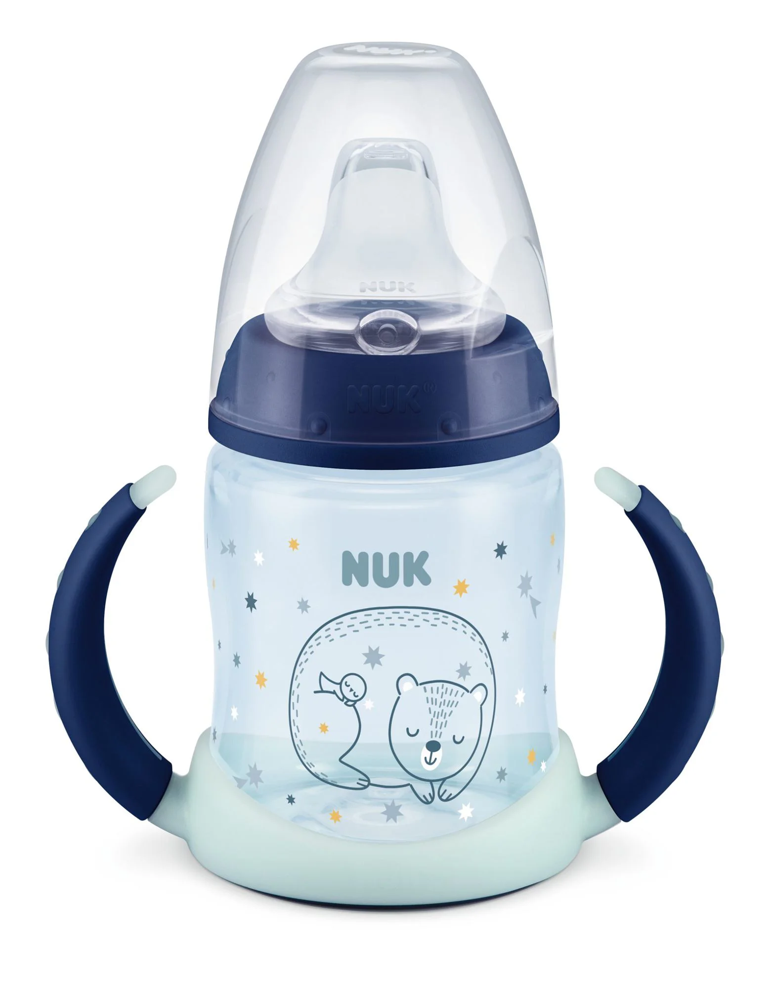 image for Ночная бутылочка NUK с ручками и адаптером (6-18 месяцев), 150 мл foto