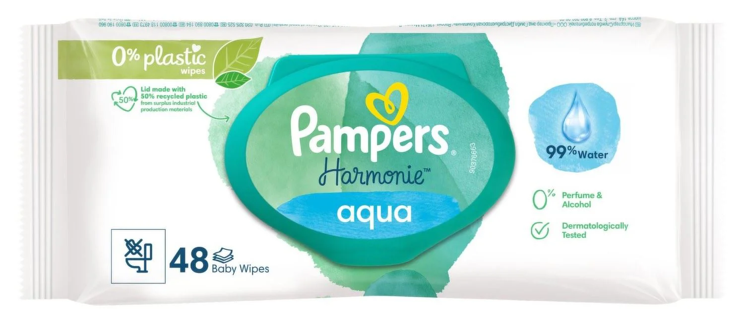 Servetele umede Pampers Harmonie Aqua, 48 buc.