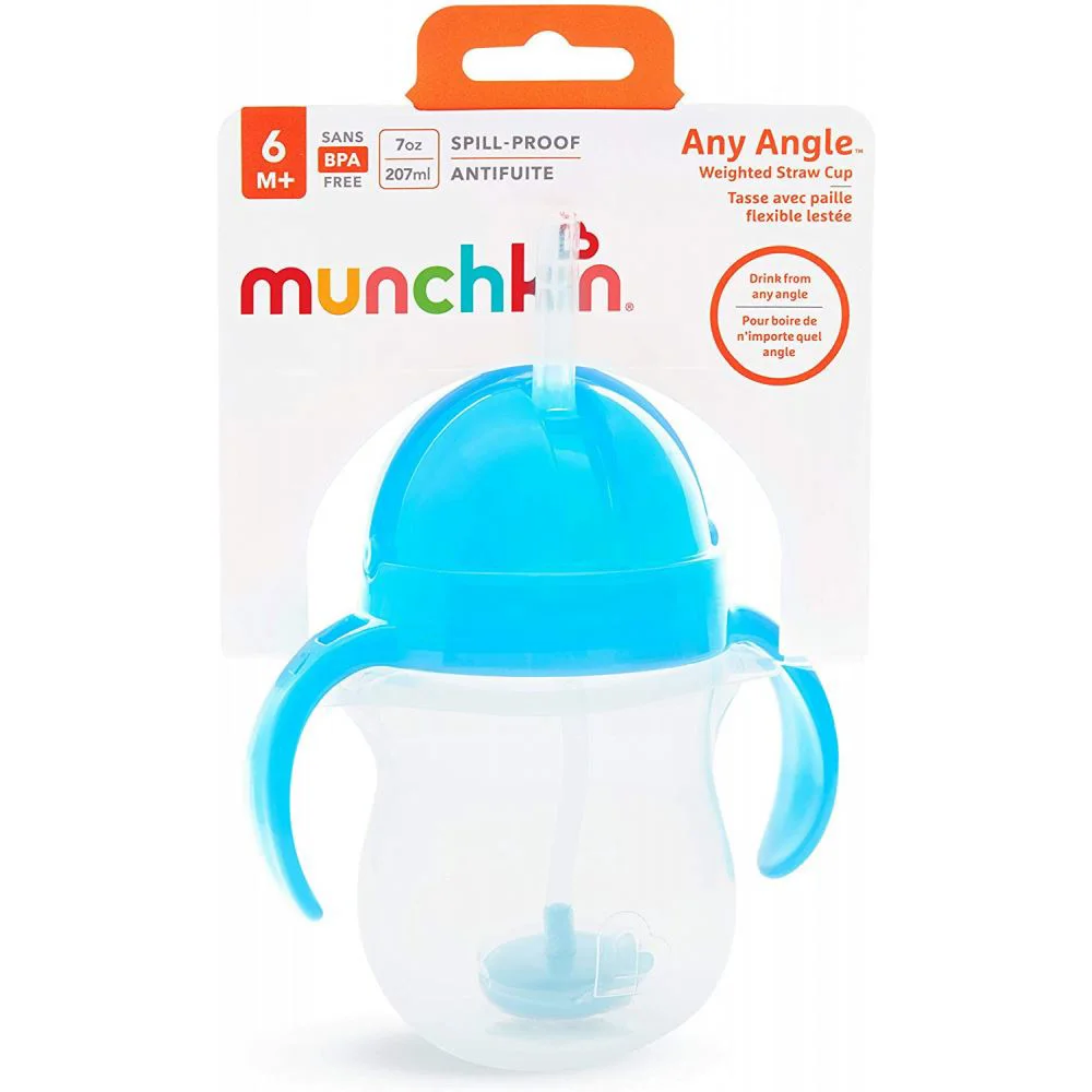 Sticla cu pai Munchkin Albastru (200 ml)