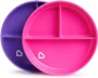 Set din 2 farfurii sectionale Munchkin Suction, Roz/Violet