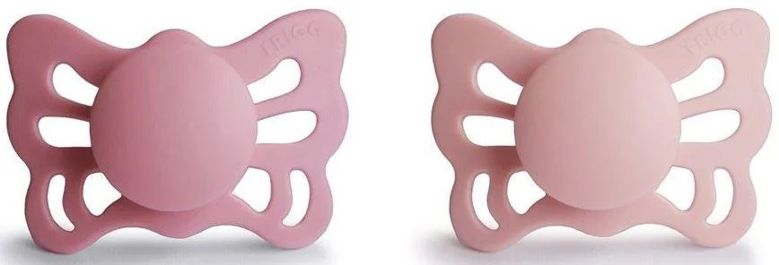 Set 2 suzete anatomice din silicon FRIGG Butterfly Cedar & Baby Pink (0-6 luni) foto