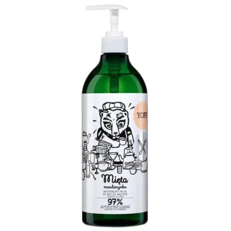 Solutie pentru vase Yope Menta si mandarine, 750 ml