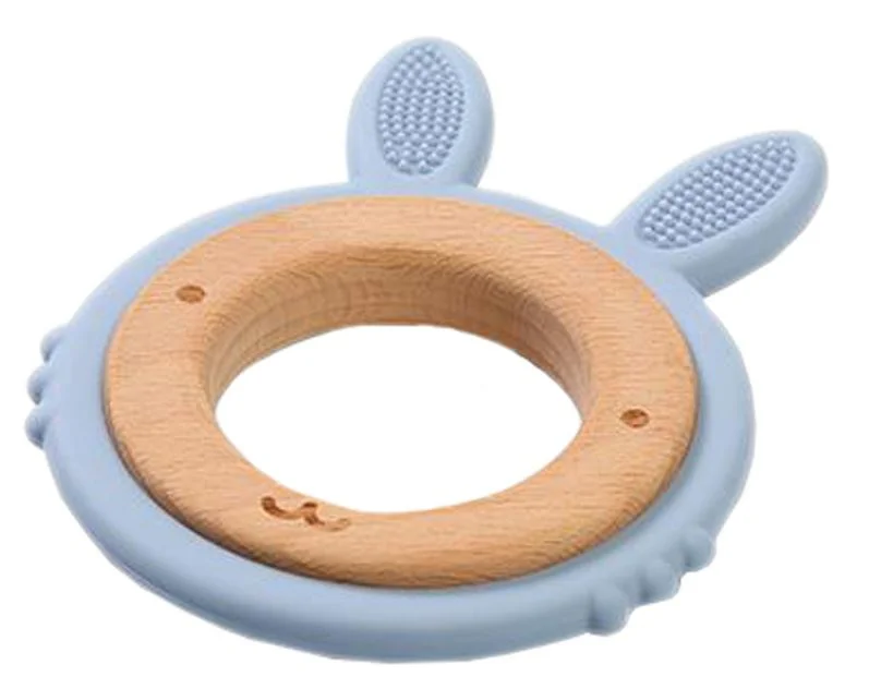 Погремушка для зубов BabyOno Кролик из дерева и силикона