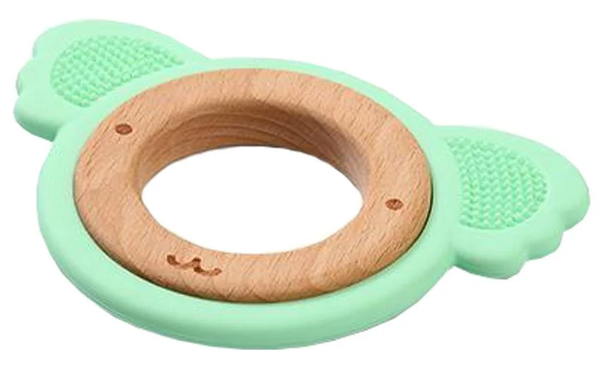 Кольцо для прорезывания зубов BabyOno Коала, из дерева и силикона foto