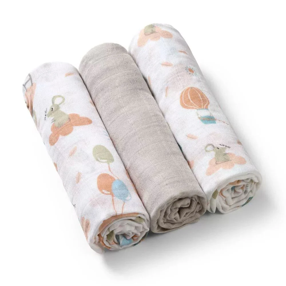 Пелёнки из бамбука BabyOno Облака, 3 шт