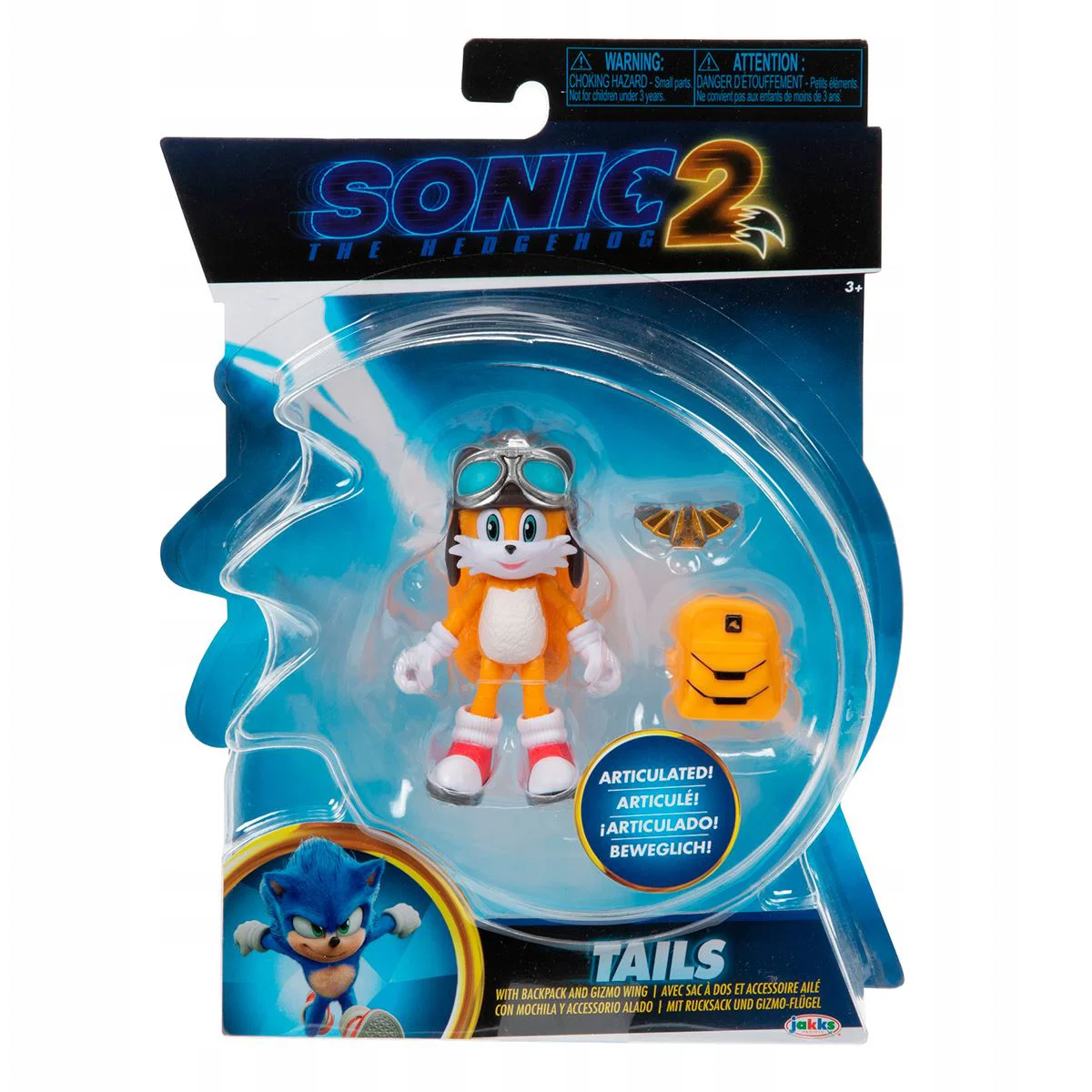 Figurina cu articulatii Sonic the Hedgehog Tails 2 W2, 10 cm