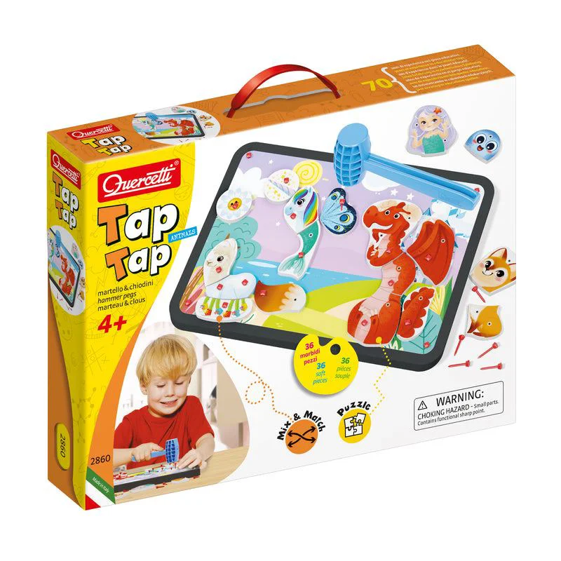 Креативная игра с молотком и гвоздями Quercetti Tap Tap Animals