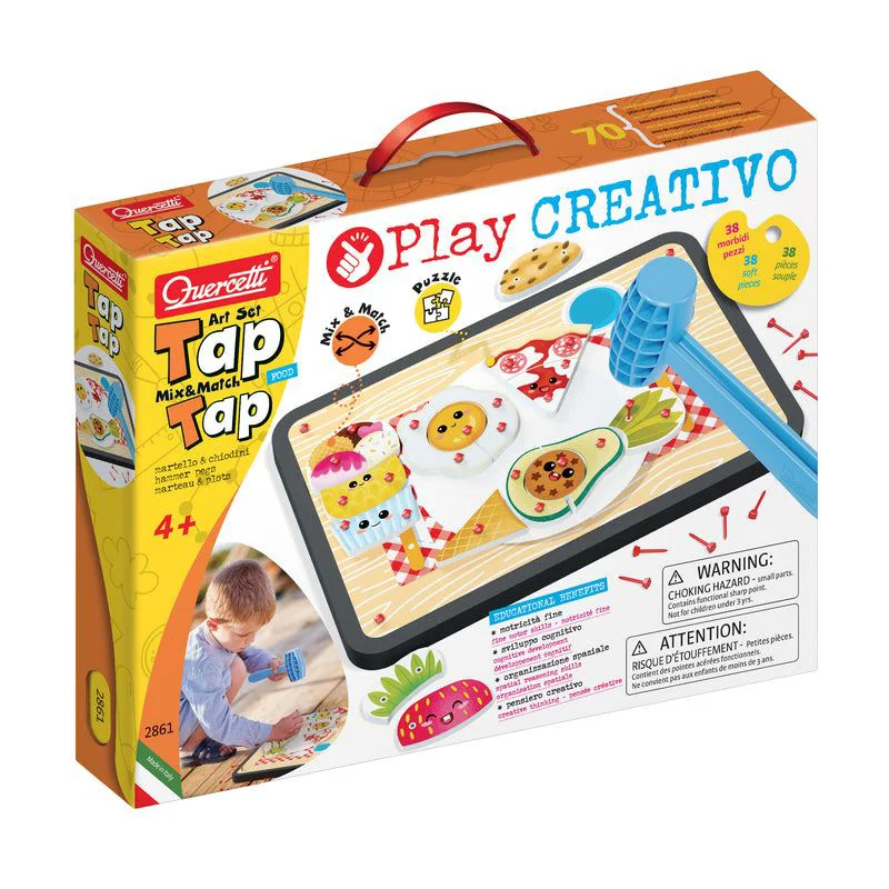 Креативная игра с молотком и гвоздями Quercetti Tap Tap Food