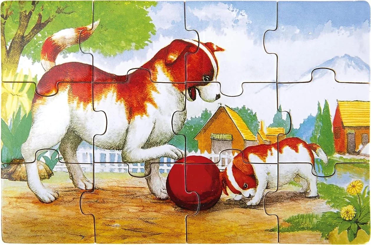 Puzzle din lemn 4 in 1 Bino Animale, 48 el.