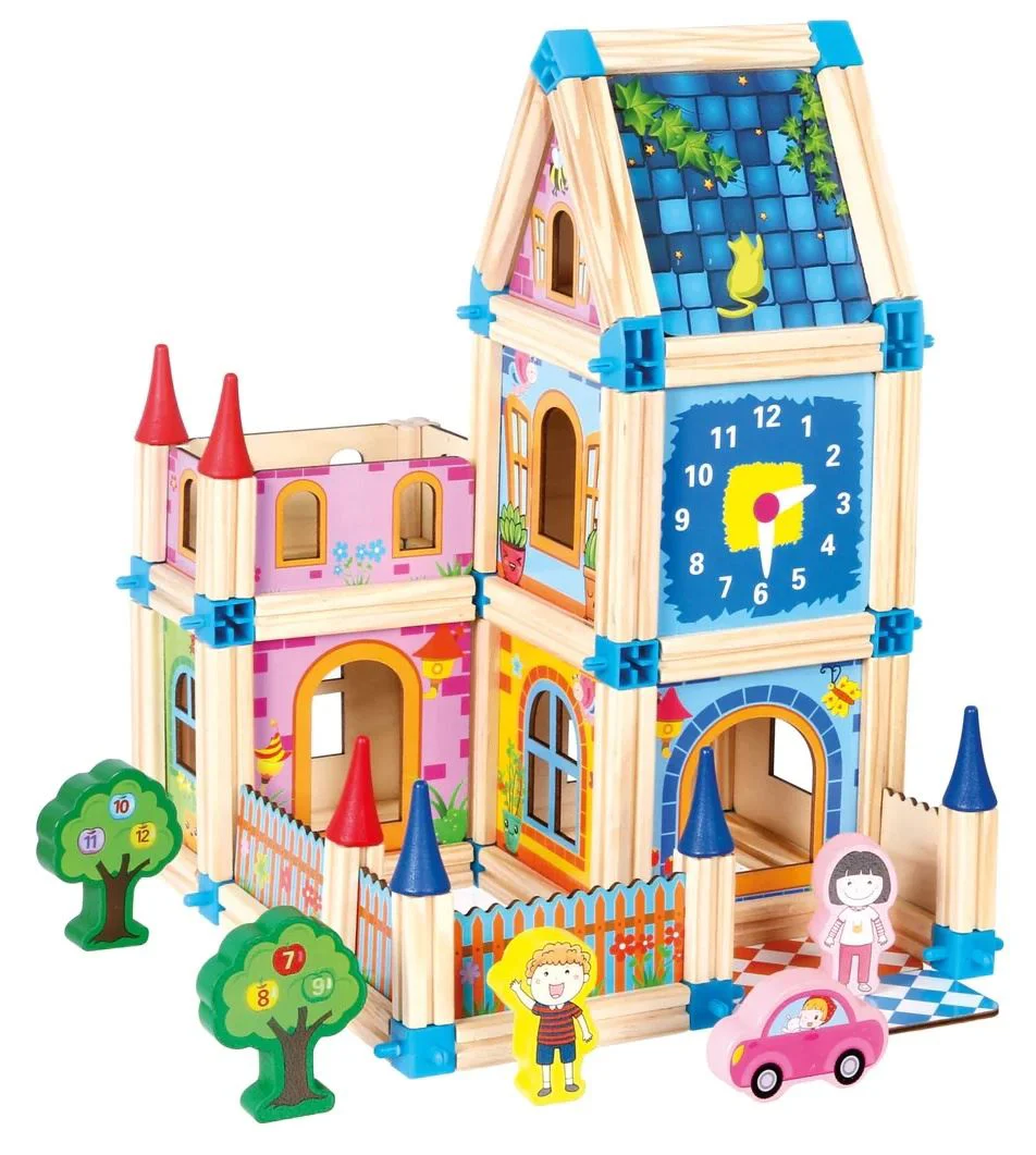 Set de constructie din lemn Bino Castel, 128 el. foto