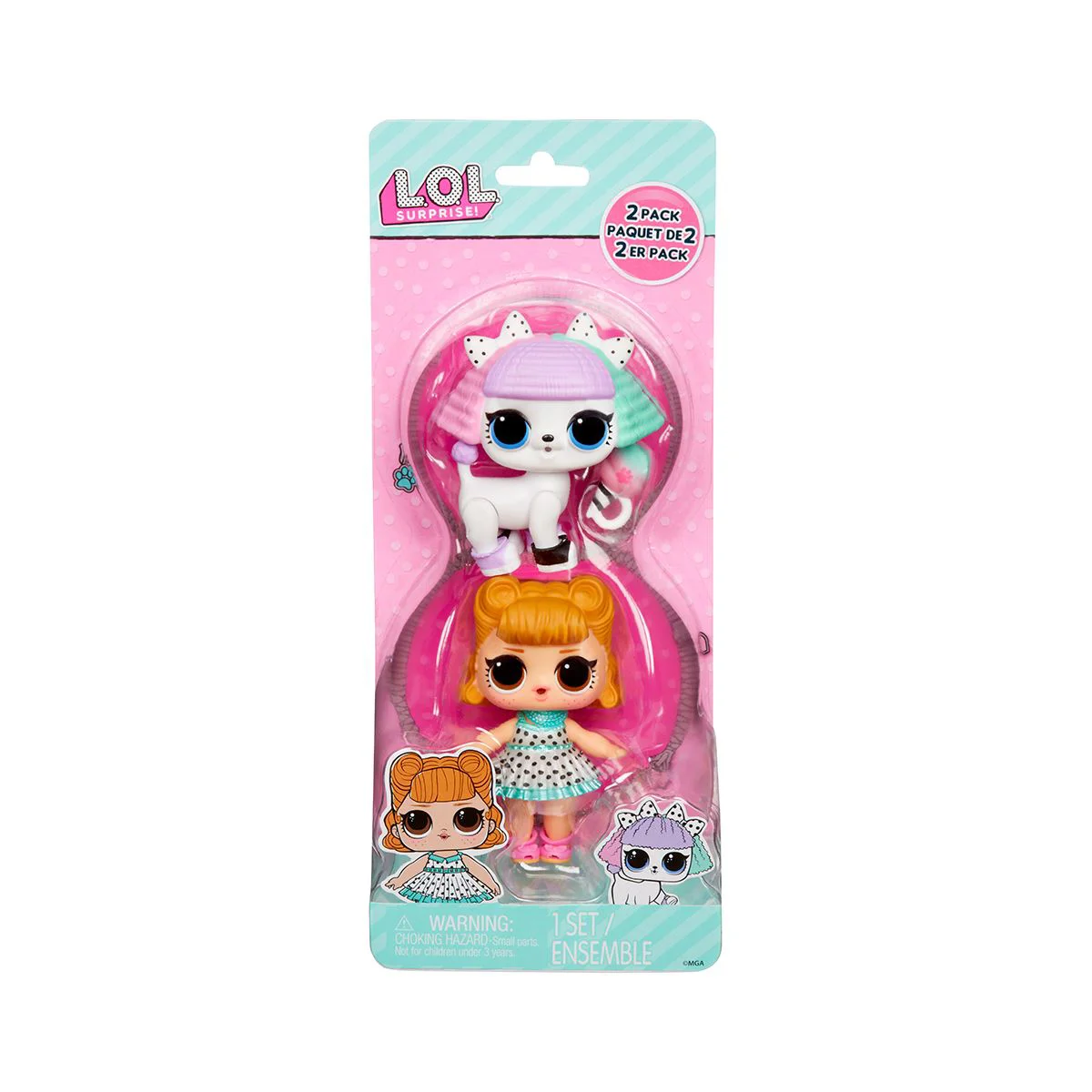 Набор из 2 фигурок LOL Surprise OPP Tot and Pet, Jitterbug and Pupsta