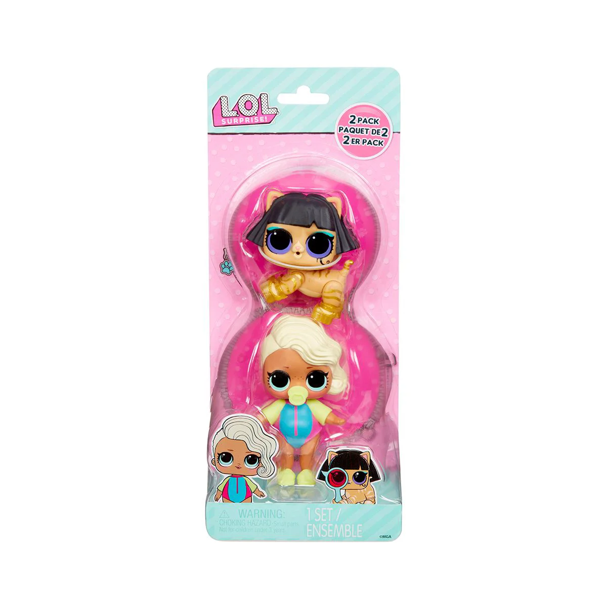 Набор из 2 фигурок LOL Surprise OPP Tot and Pet, Surfer Babe and Ancient Meow