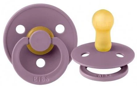 Suzeta rotunda BIBS Mauve din latex (0-6 luni) foto