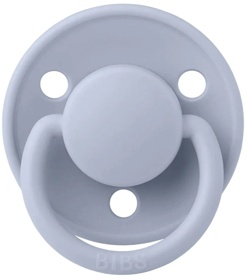 Suzeta rotunda BIBS De Lux Dusty Blue din silicon (0-36 luni) foto