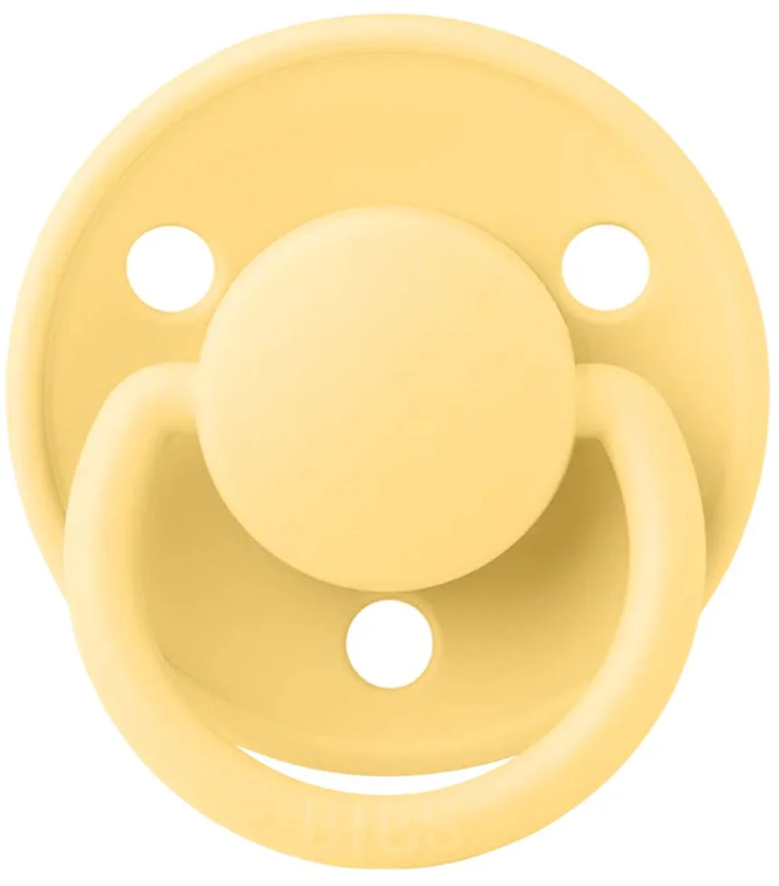 Suzeta rotunda BIBS De Lux Pale Butter din silicon (0-36 luni) foto
