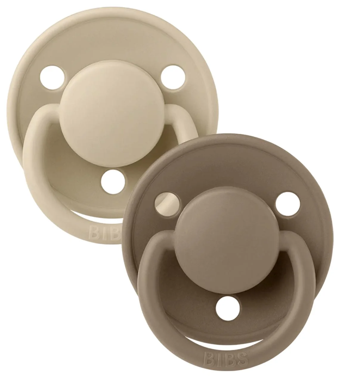 Set 2 suzete rotunde din silicon BIBS De lux Vanilla/Dark Oak (0-36 luni) foto
