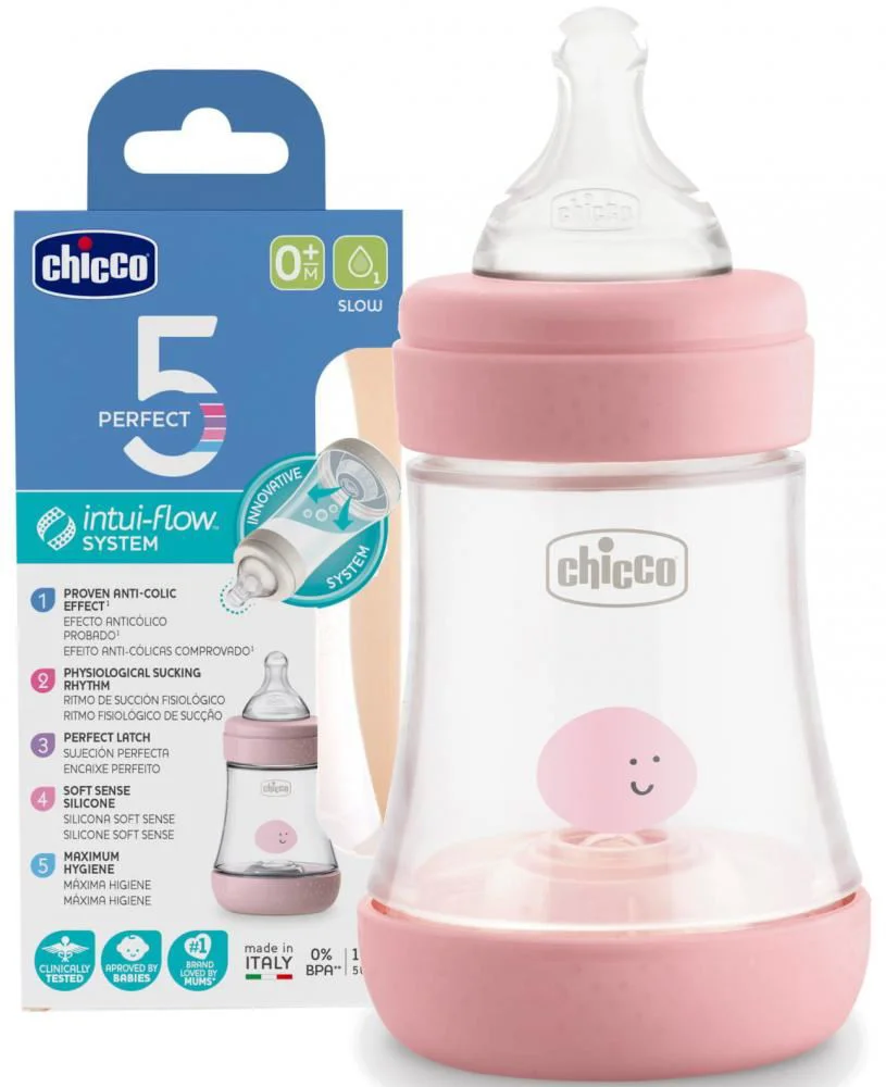 image for Пластиковая бутылочка с силиконовым соском Chicco Perfect 5, 150 мл foto