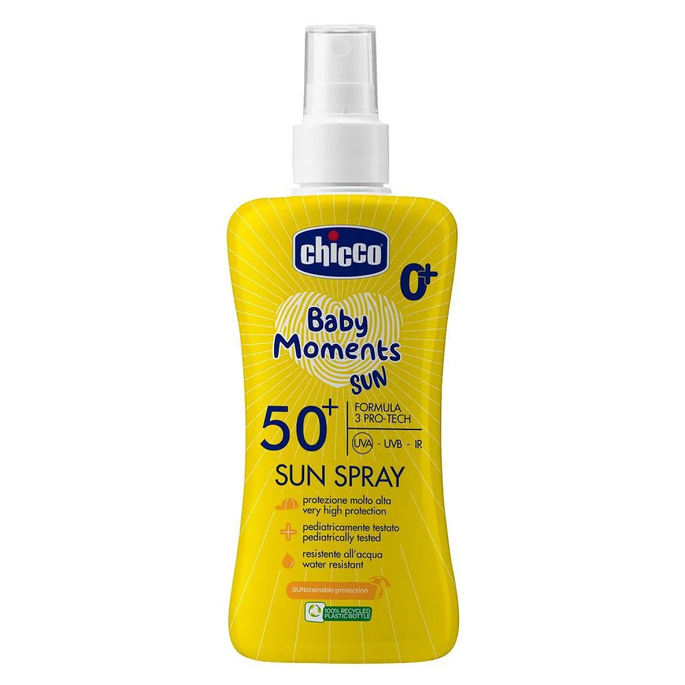 Солнцезащитный спрей Chicco SPF 50+, 150 мл