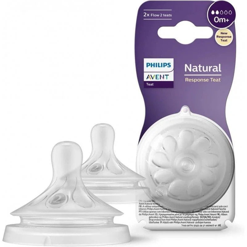 Tetina din silicon Philips Avent Natural Response (1+ luni), 2 buc.