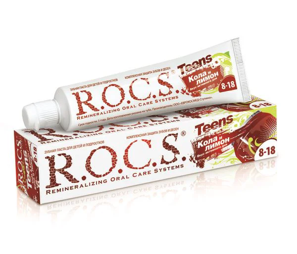 Pasta de dinti pentru adolescenti ROCS Cola si lamaie, 74 g