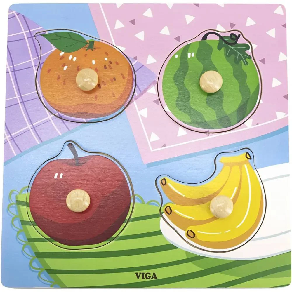 Puzzle din lemn Viga Toys Fructe foto