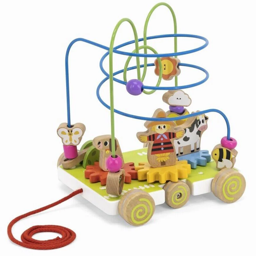 Игрушка для тяги Viga Toys с лабиринтом и колесами foto