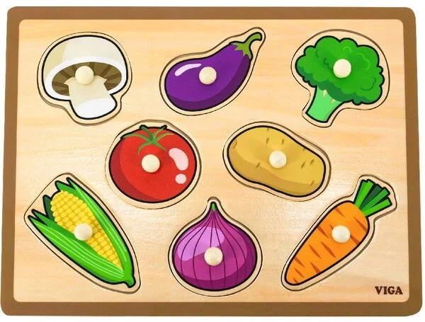 image for Деревянный пазл Viga Toys Овощи, 8 эл. foto