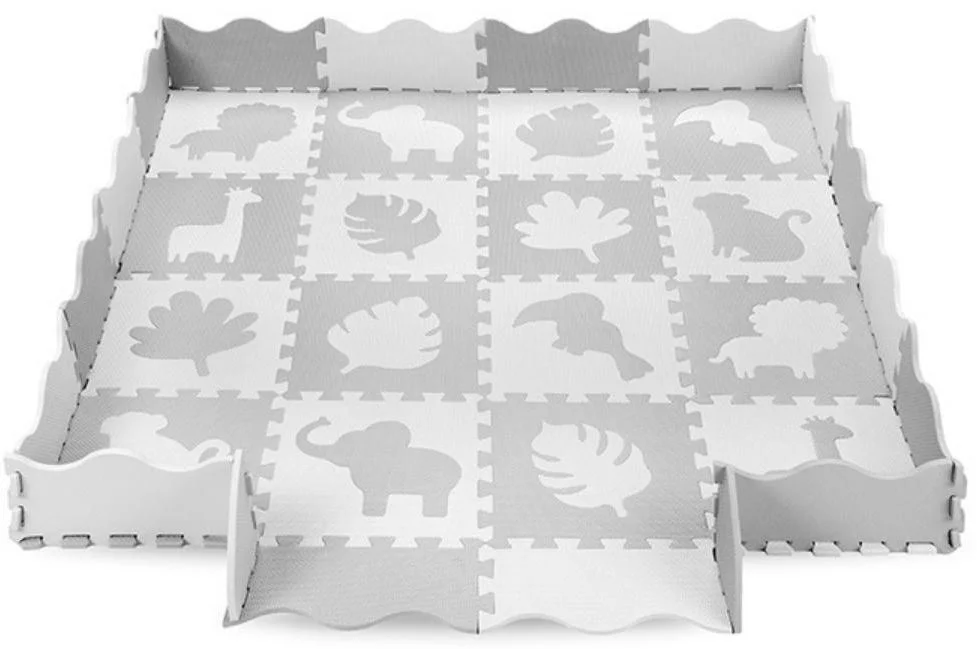 Covoras de joaca Momi Puzzle Zawi Foam, Gri foto