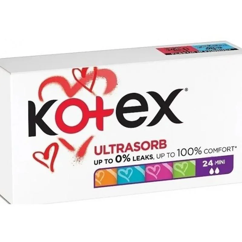 Tampoane igienice Kotex Mini, 16+8 bucati