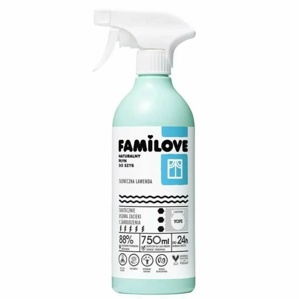 Solutie naturala pentru curatarea geamurilor Yope Familove, 750 ml