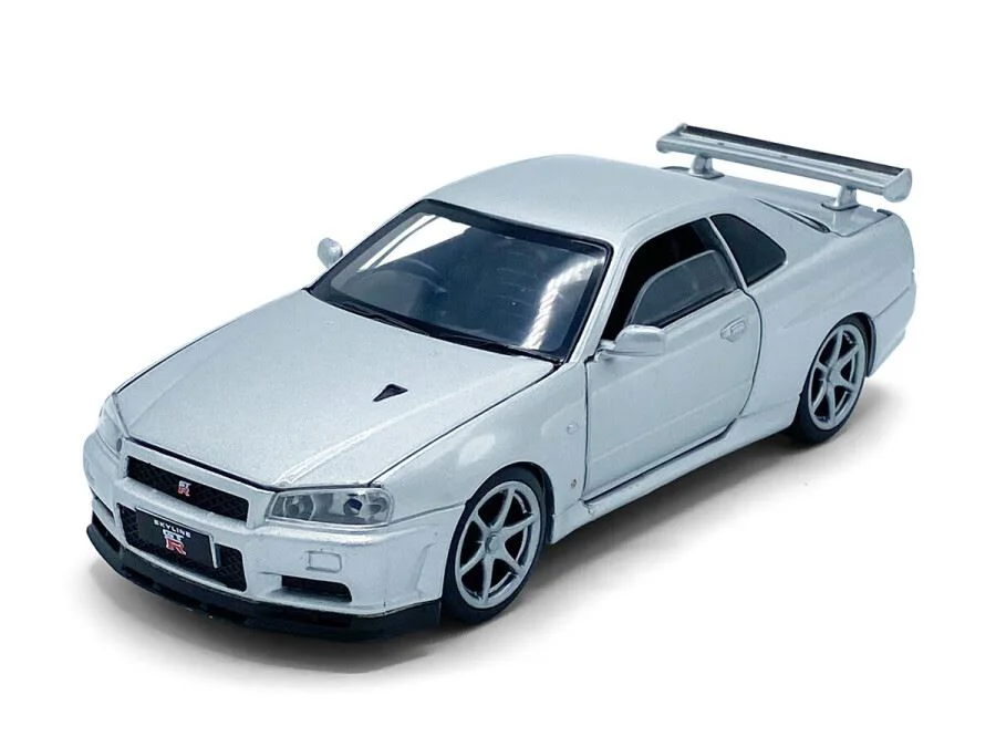 image for Macheta auto Tayumo Nissan GT-R34 V-Spec II Argintiu, 1:32 foto