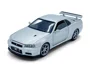 Macheta auto Tayumo Nissan GT-R34 V-Spec II Argintiu, 1:32 foto