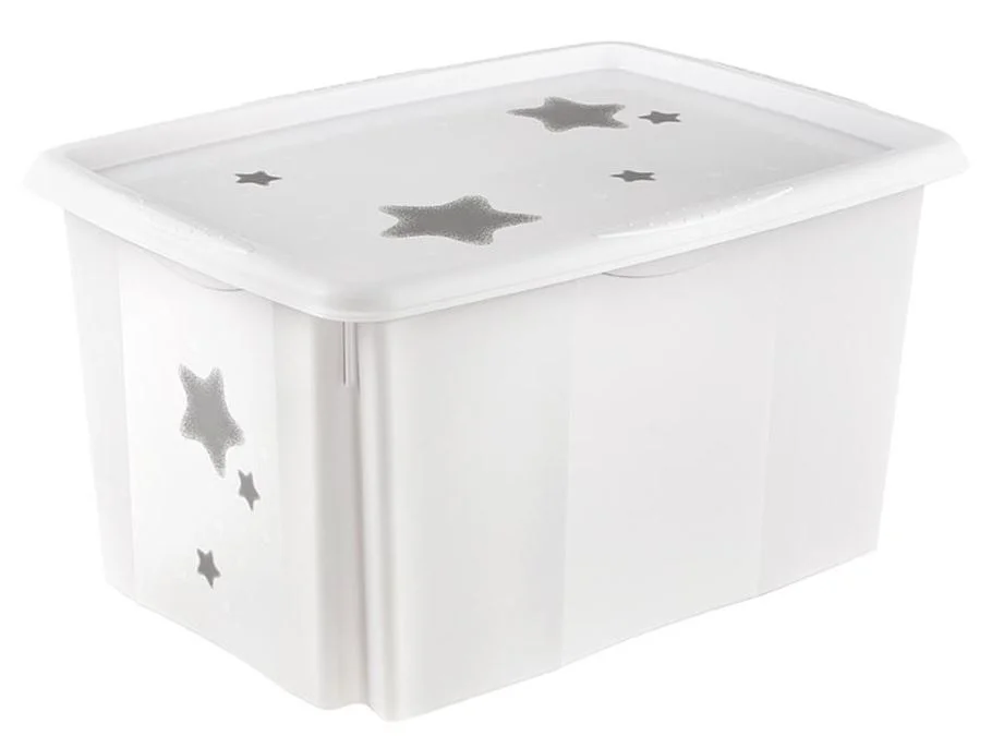 Cutie depozitare jucarii Keeeper Stars White 30 L