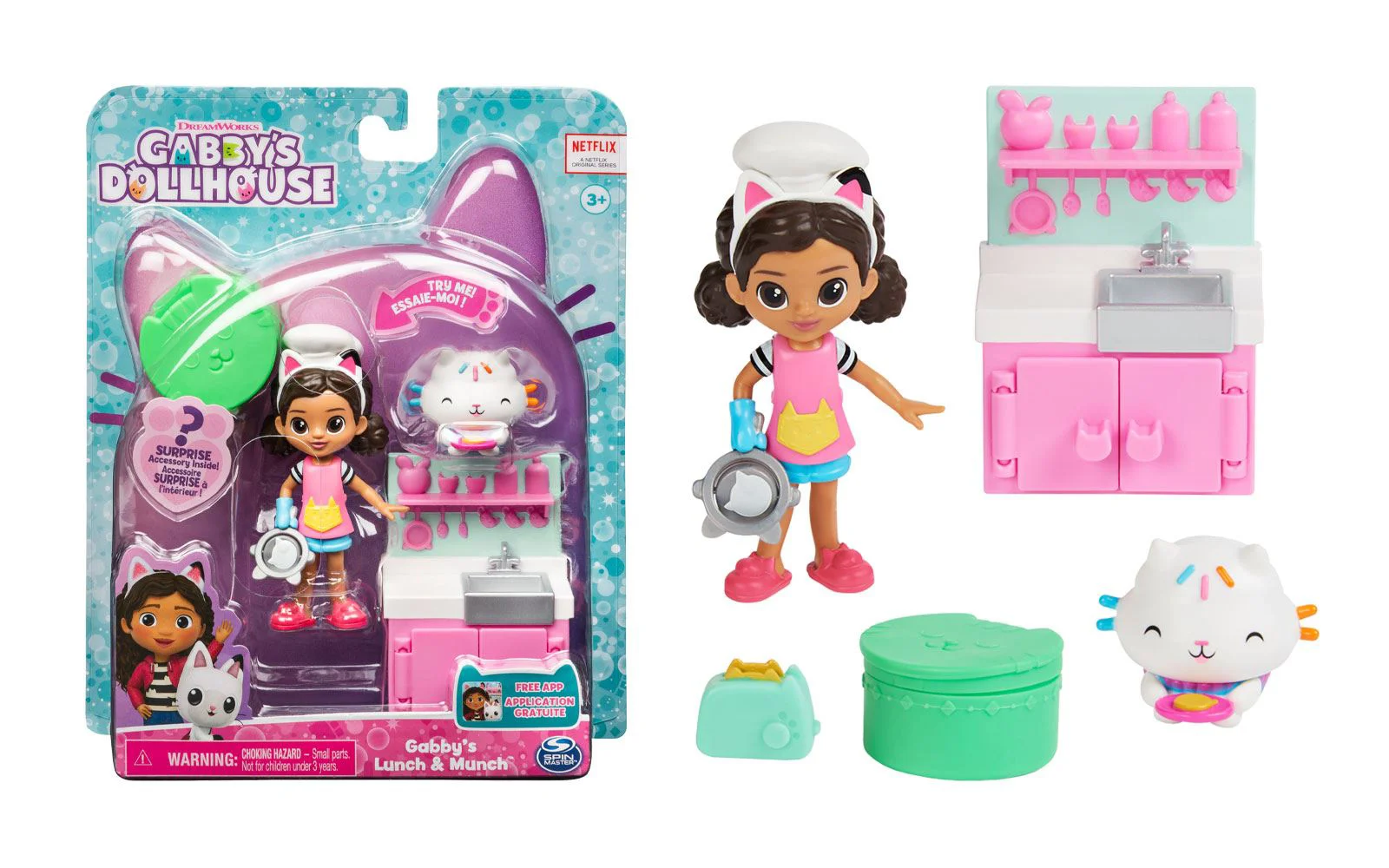 Set cu figurina Gabby's Dollhouse si accesorii, Bucatarie