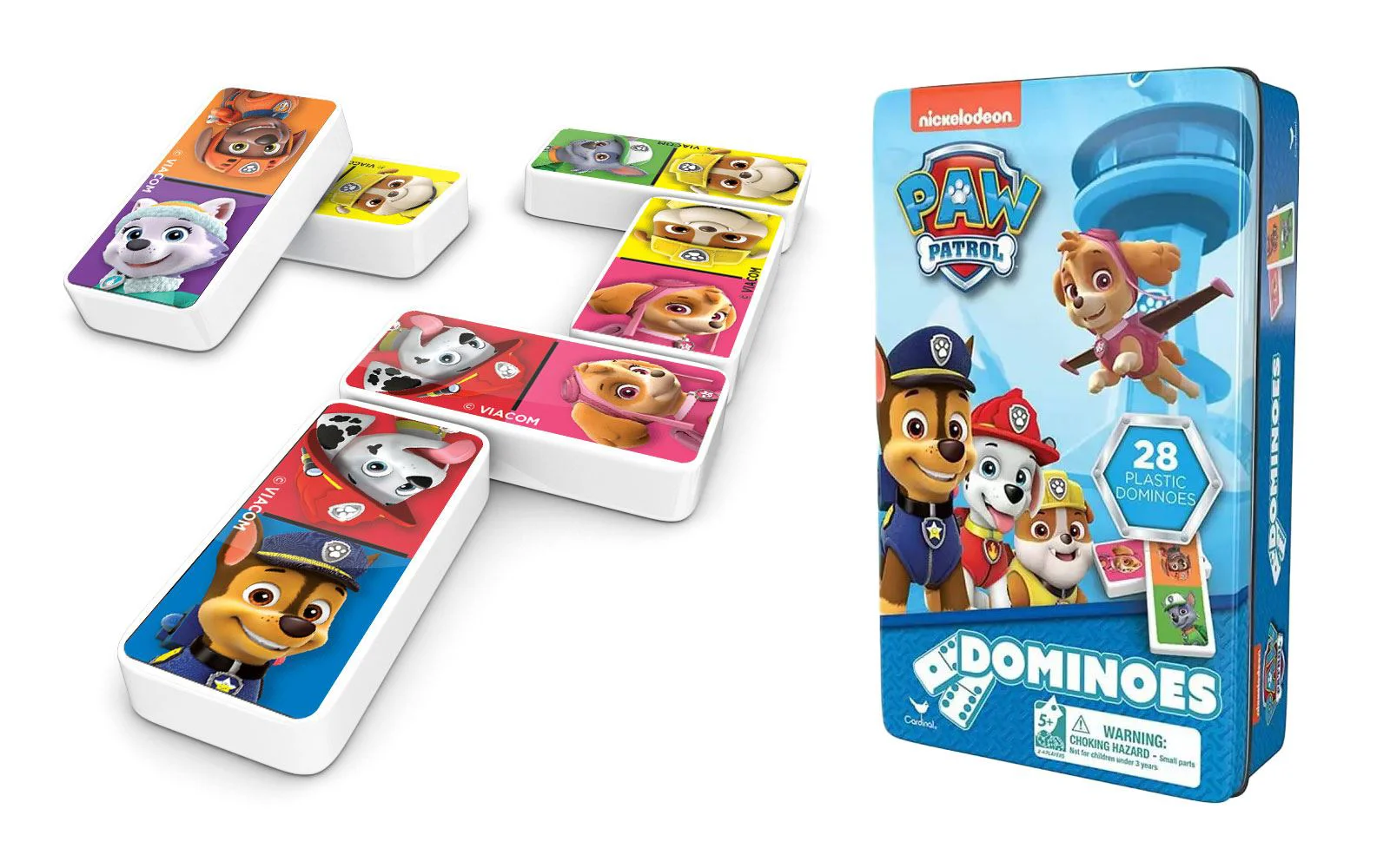 Joc Paw Patrol Domino in cutie de metal, 28 el.