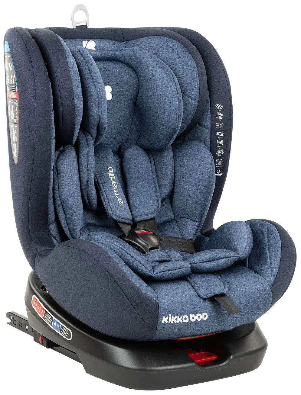 Вращающееся автокресло с изофиксом KikkaBoo Armadillo Blue 0-36 кг foto