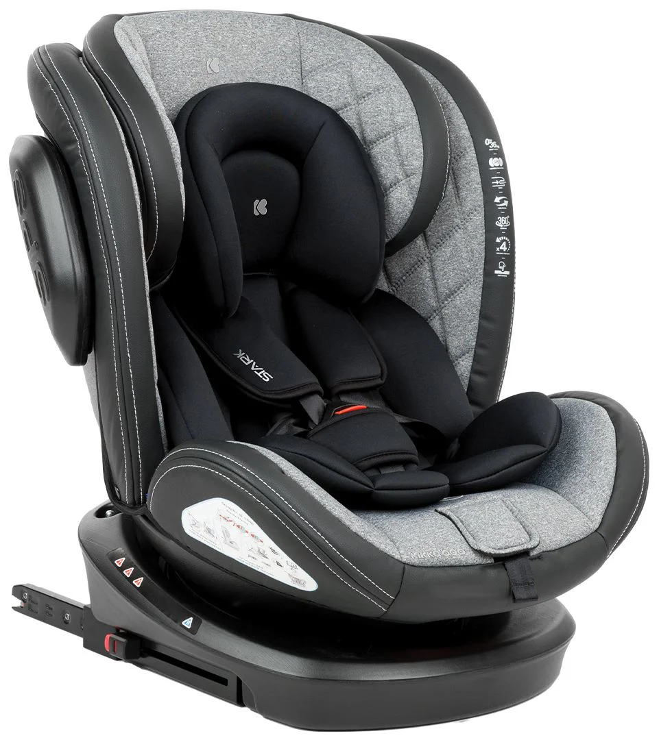 image for Вращающееся автокресло с изофиксом KikkaBoo Stark Light Grey 0-36 кг foto