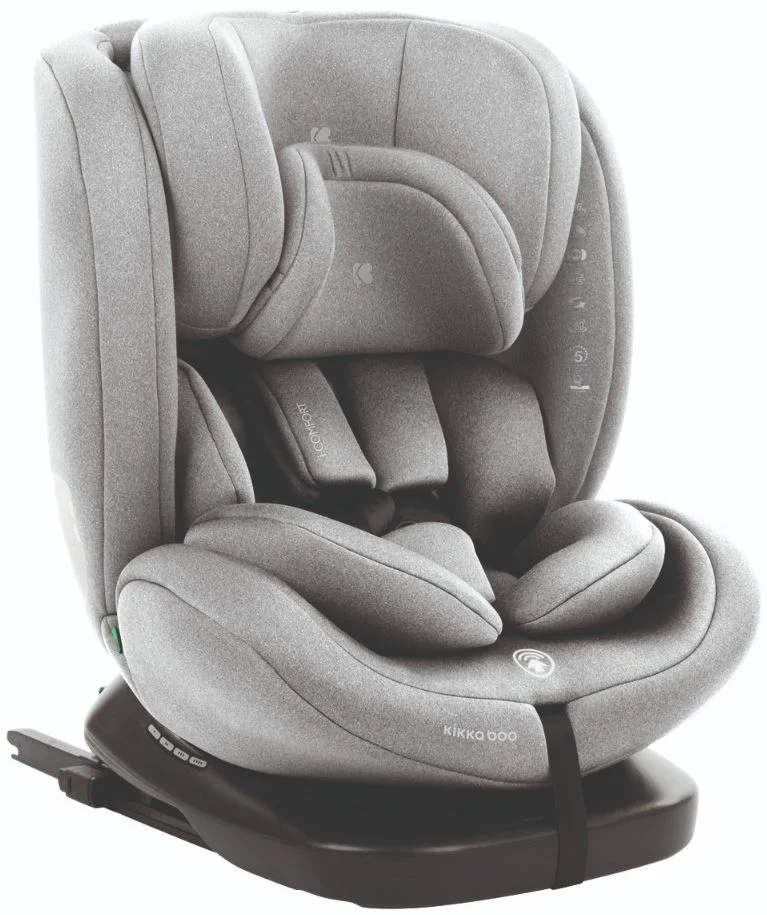 image for Вращающееся автокресло с изофиксом KikkaBoo i-Comfort Light Grey, 40-150 см foto