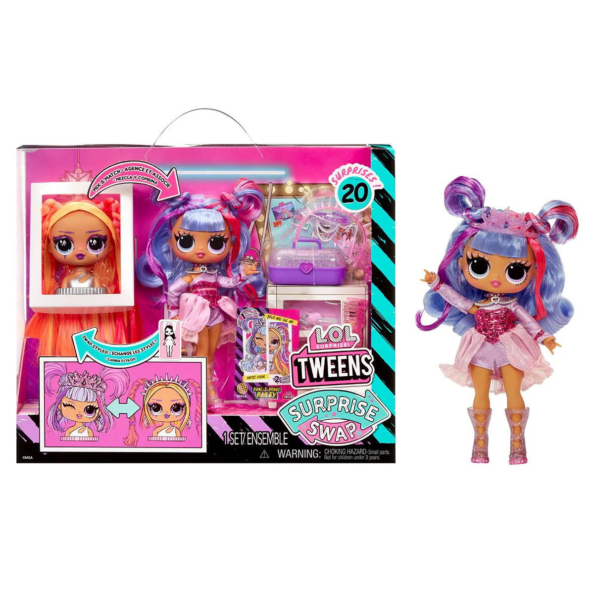 Papusa L.O.L. Surprise! Tweens seria Surprise Swap - Braids Bailey foto