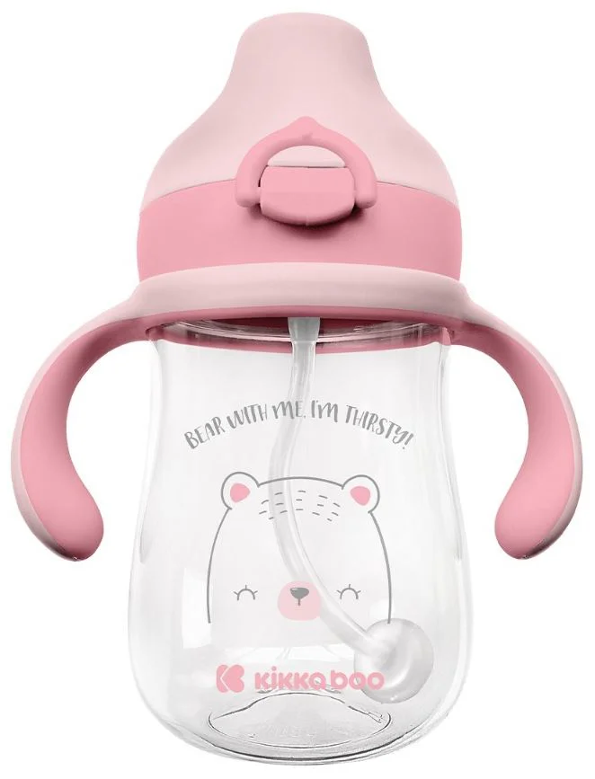 Canuta cu nasuc moale KikkaBoo Bear with me Pink (6+ luni), 300 ml