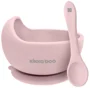 Bol din silicon cu ventuza si lingura KikkaBoo Yummy Pink foto