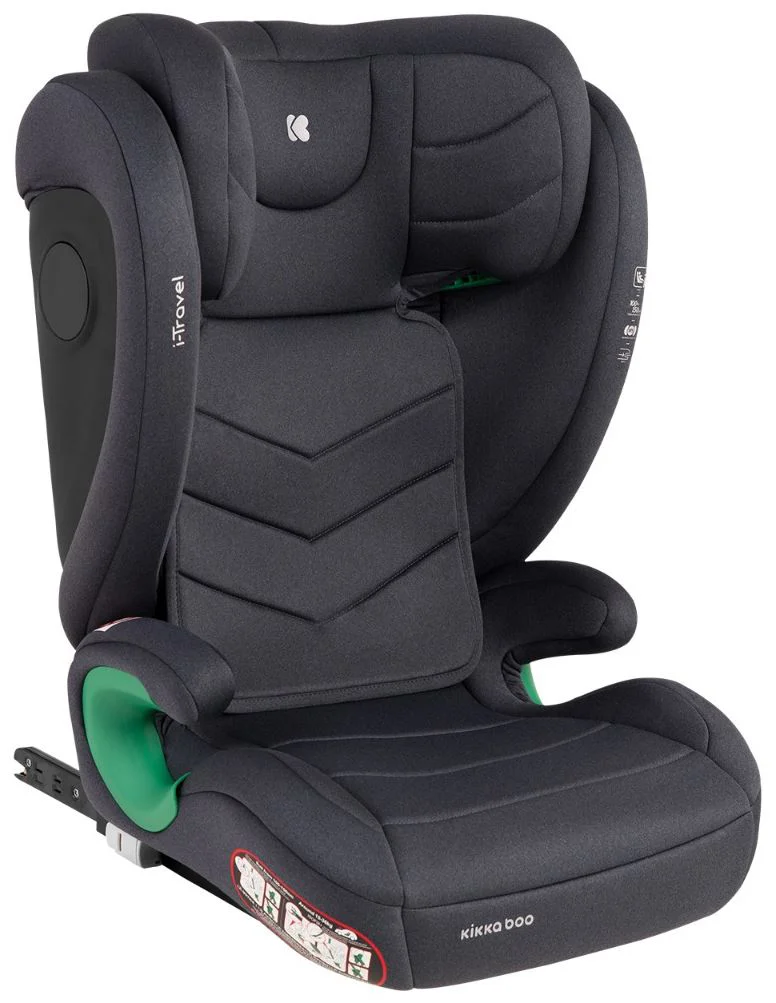 Scaun auto cu isofix i-Size KikkaBoo i-Travel Dark Grey, 100-150 cm foto