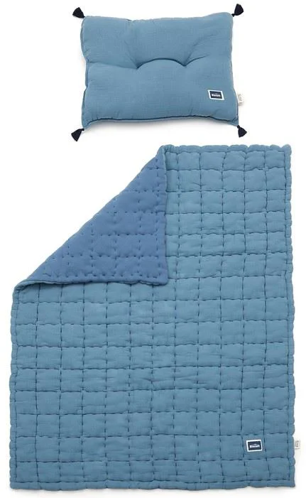 Комплект Одеяло и подушка La millou Biscuit Collection Navy, 125х105 см foto