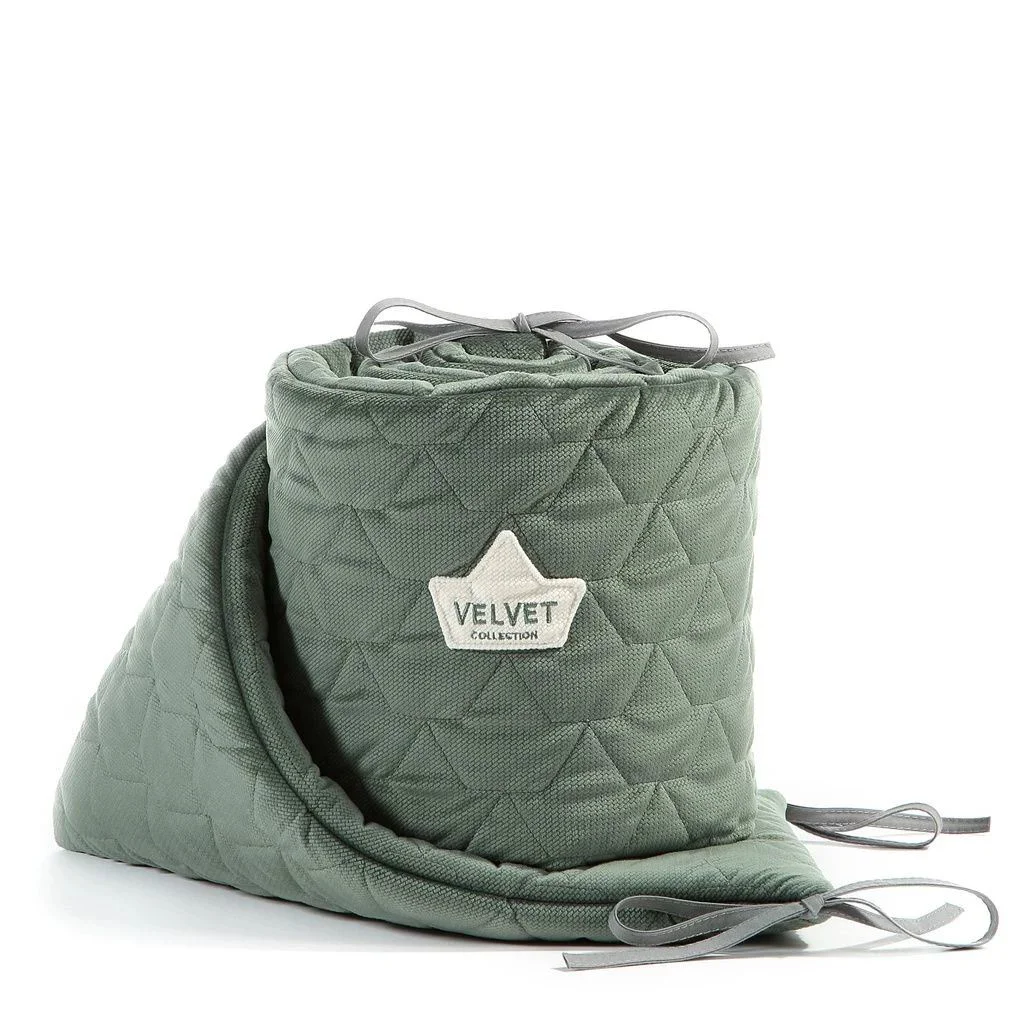 Protectie laterala pentru patut La Millou Velvet Collection Khaki, 70x140 cm